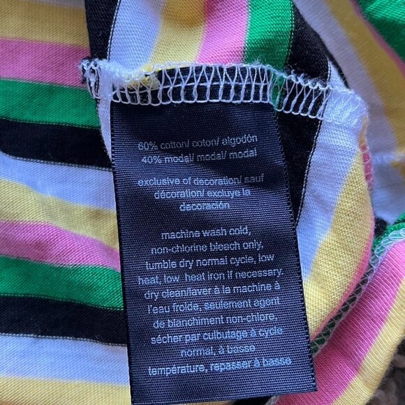 Tommy Hilfiger TShirt Women Large Multicolor Striped Cotton S Sleeve Preppy Top - Picture 6 of 6